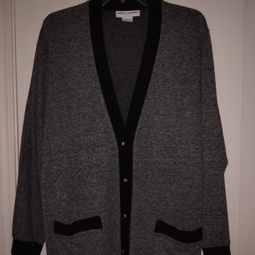 CATHY DANIELS LADIES BUTTON-DOWN SWEATER
